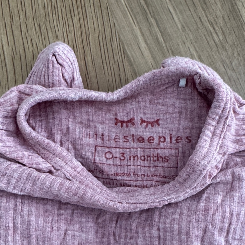 Little Sleepies Mauve Ribbed Baby Onesies
